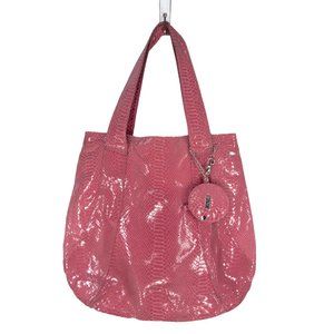 Blush Pink Perlina Embossed Python Leather Hobo